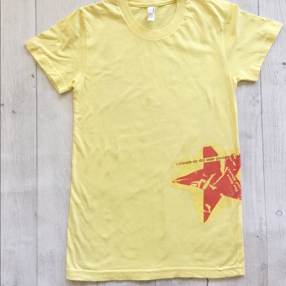 American Apparel Yellow Graphic Print Tee T Shirt